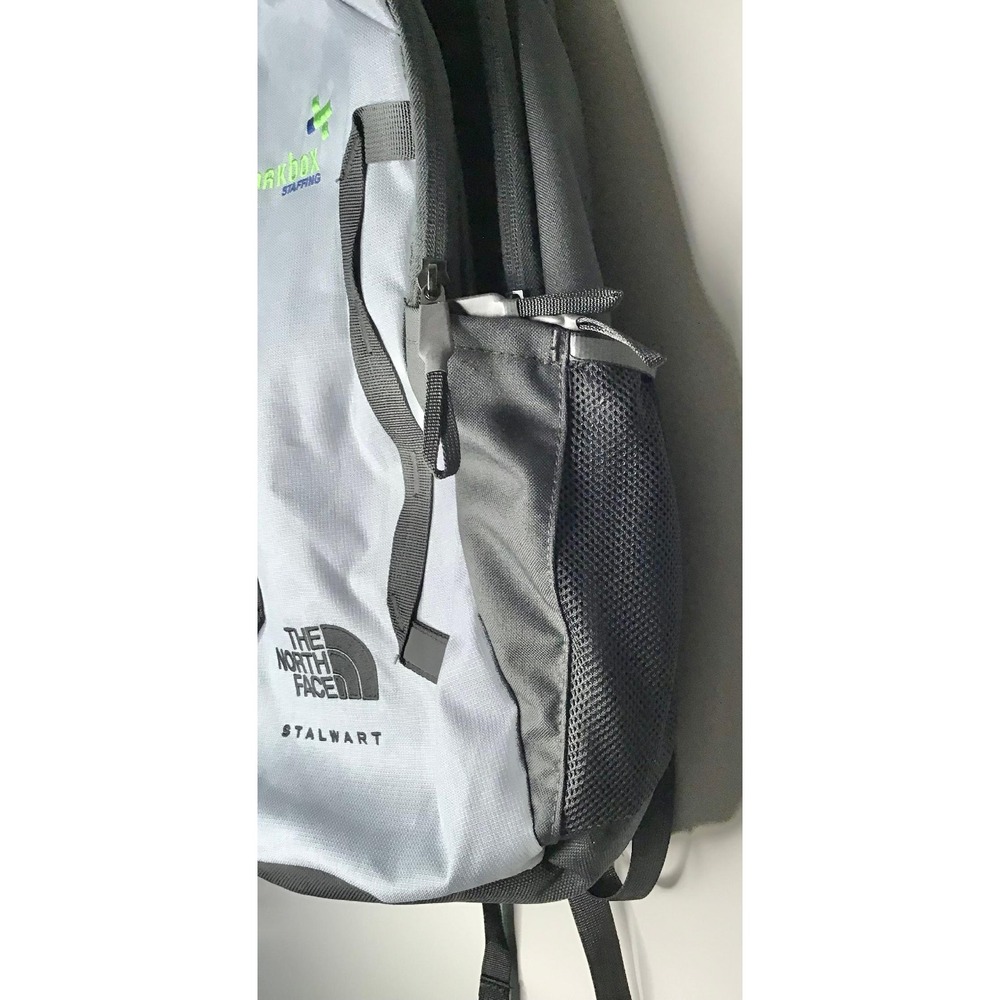 The North Face Stalwart Backpack Gray Black Laptop Bag Workbox Staffing Logo New - Picture 6 of 10
